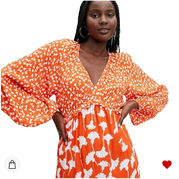 DVF for Target Women's V-Neck Ginkgo Cherry Tomato Maxi Dress - Picture 3 of 8